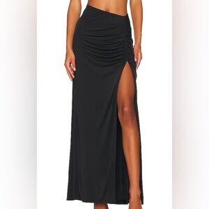 AFRM Elegant Black Maxi Skirt